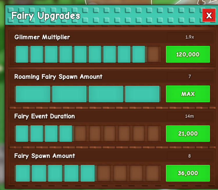 fairy upgrades